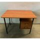 Vintage brown formica desk with black metal feet