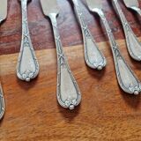 Christofle, Paris - Set of 12 fish knives - crossed ribbons model