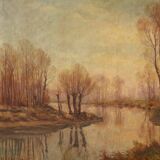 Great Landscape Painting Signed A. Corradi From The 20th Century