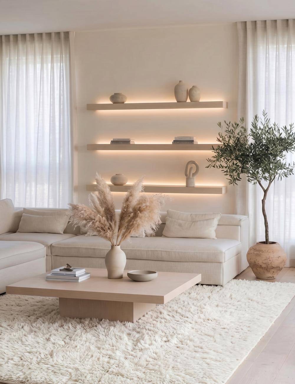 Minimalist White Rug - 253 x 204 cm