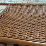 Braided rattan coffee table