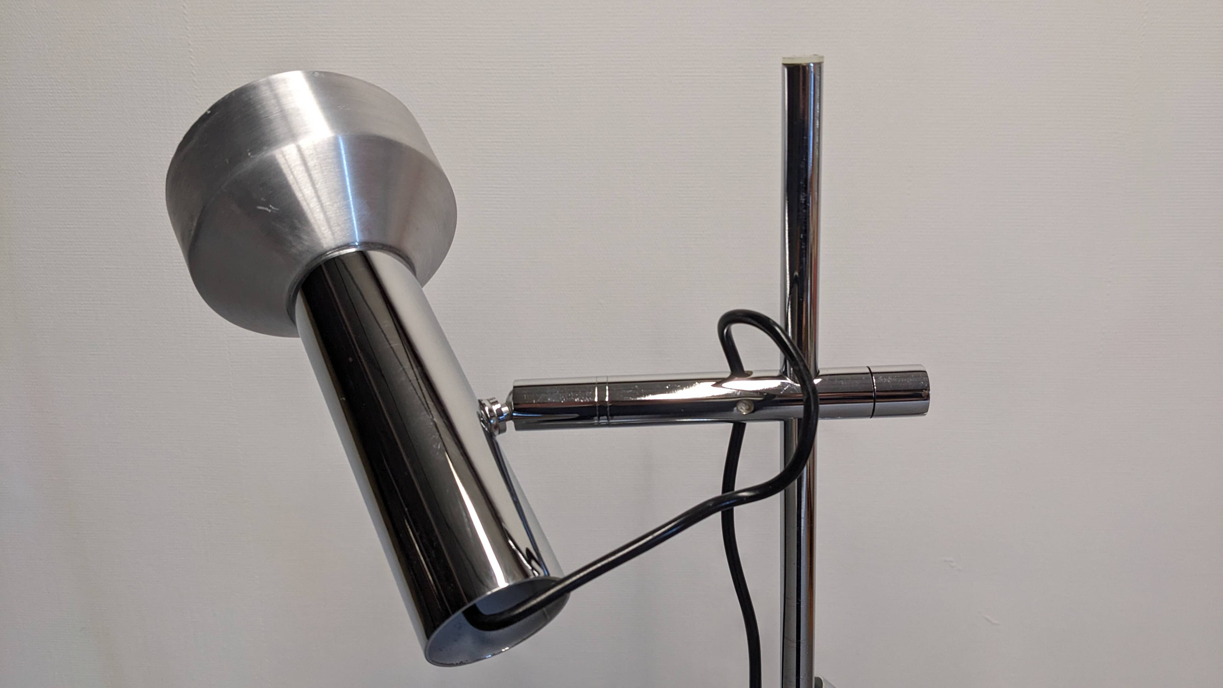 Three-spot floor lamp in chrome metal by Philips, Netherlands circa 1970.
