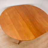 Vintage extendable dining table & 4 black chairs from Mcintosh,1960s