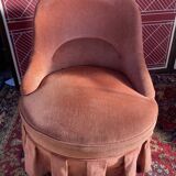Pink velvet toad armchair
