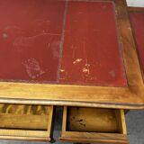 Louis XV Style Desk - Cherry Wood - Red Leather Top - with Extensions