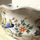 Flower holder old wall flower in earthenware signed MD porcelain hand painting