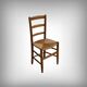 Set of 4 rush-seated chairs in cherry wood – late 19th century