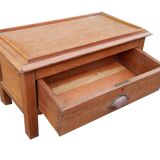 Table Basse Chevet avec Tiroir Ancien Petit Coffre en Teck Pièce d'Origine Inde