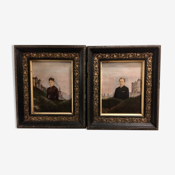 Portrait pair with frame from 1886