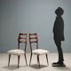 Chaises vintage en hêtre et tissu, design, Italie, années 1950, restaurées