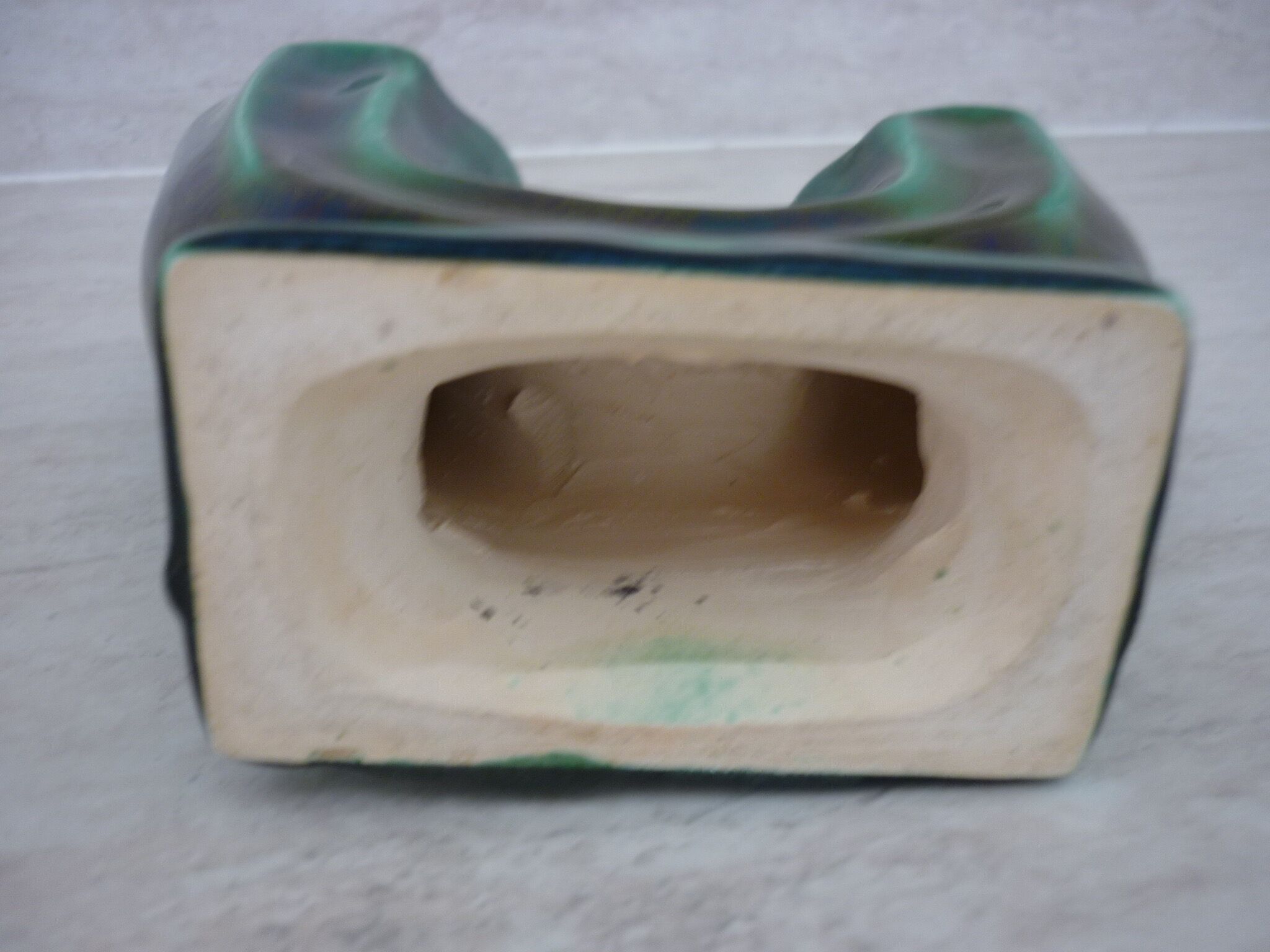 Vintage stylized cactus green candle holder