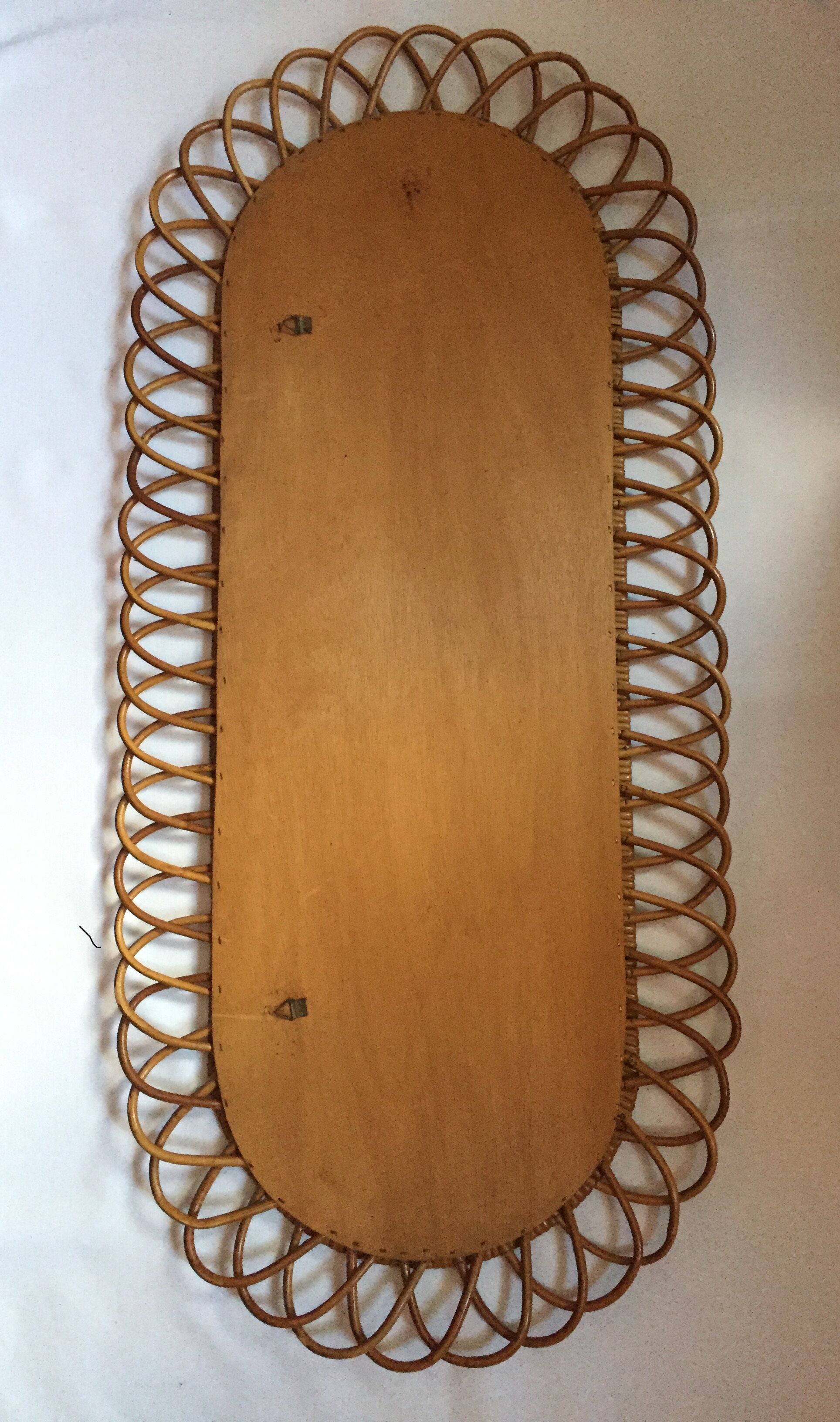 Mirror in rattan vintage 96 x 45cm