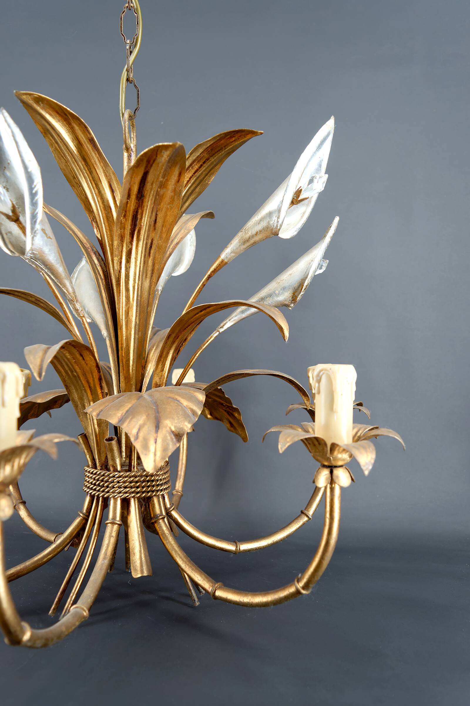 “Calla Lily” Chandelier by Hans Kögl, Hollywood Regency, c. 1970,
