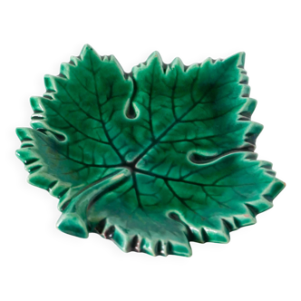 Vide-poche en céramique / barbotine Vert, modèle Feuille, Céramique de Clam