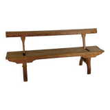 Victorian pitch pine short railway antique bench