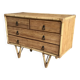 Bamboo and rattan chest of drawers - vintage 1960s