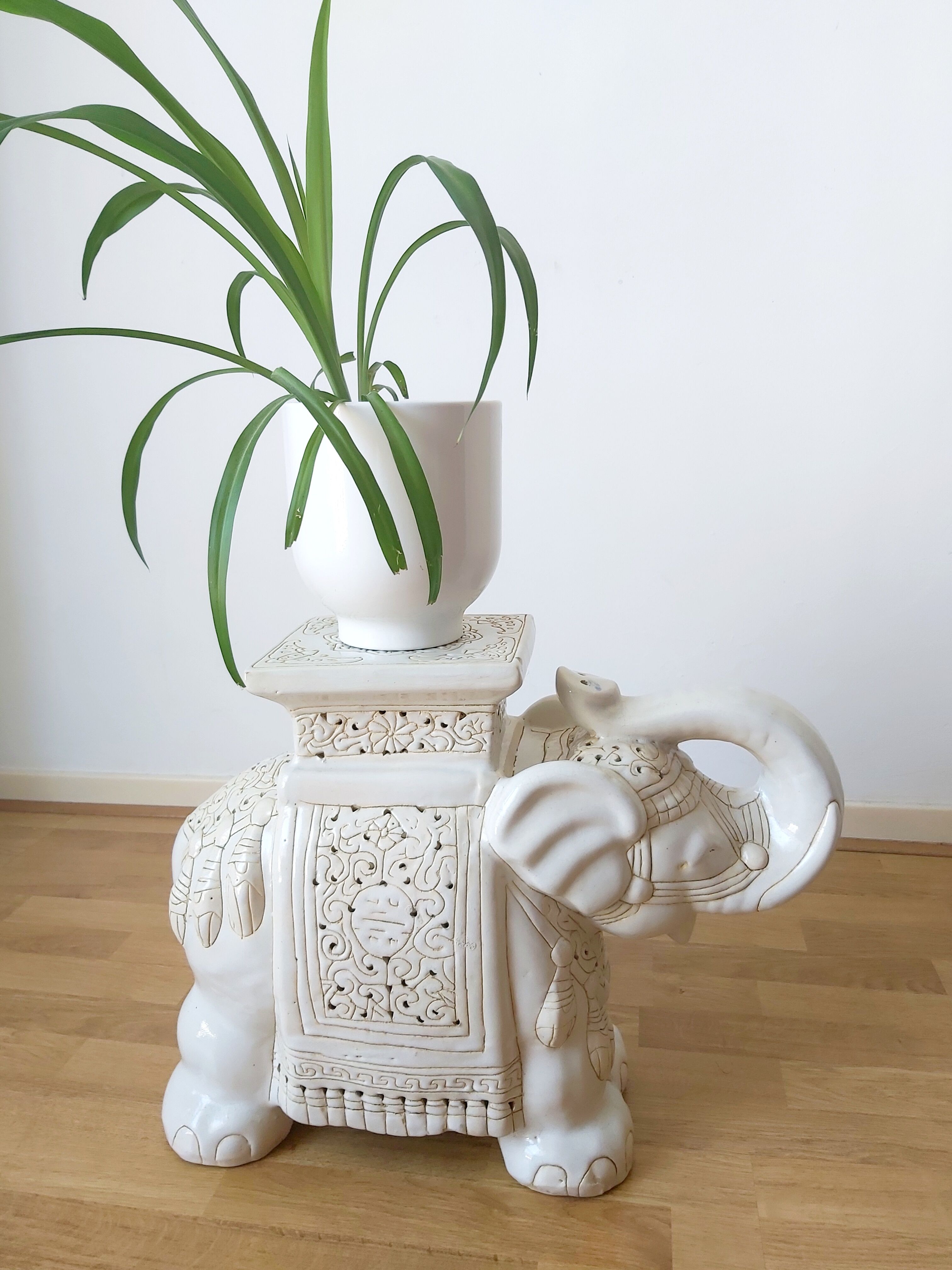 Porte-Plante En Forme D'Éléphant En Céramique - Déco De Jardin Ou D'intérieur, Pot De Fleurs Original