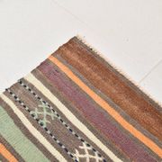 Tapis kilim vintage en laine, motifs géométriques et tons pastel,146x224 Cm