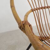 Set of 2 rattan, bamboo children's chairs Rohe Noordwolde 1950s