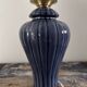 Geometric table lamp with pleated opaline shade