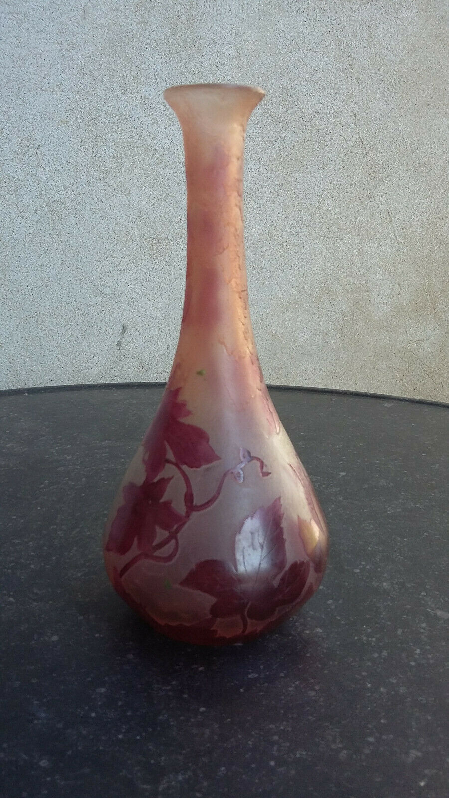 Soliflore Legras vase decorated with vine leaves