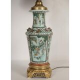 Early 20th century Chinese lamp, porcelain and gilt bronze