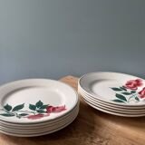 Set of 11 plates h.b.c. montereau, vernon model