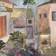 Huile sur panneau paysage