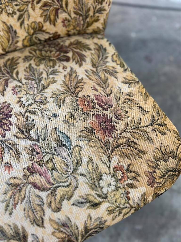 Vintage floral cocktail chair / armchair / single seater armchair