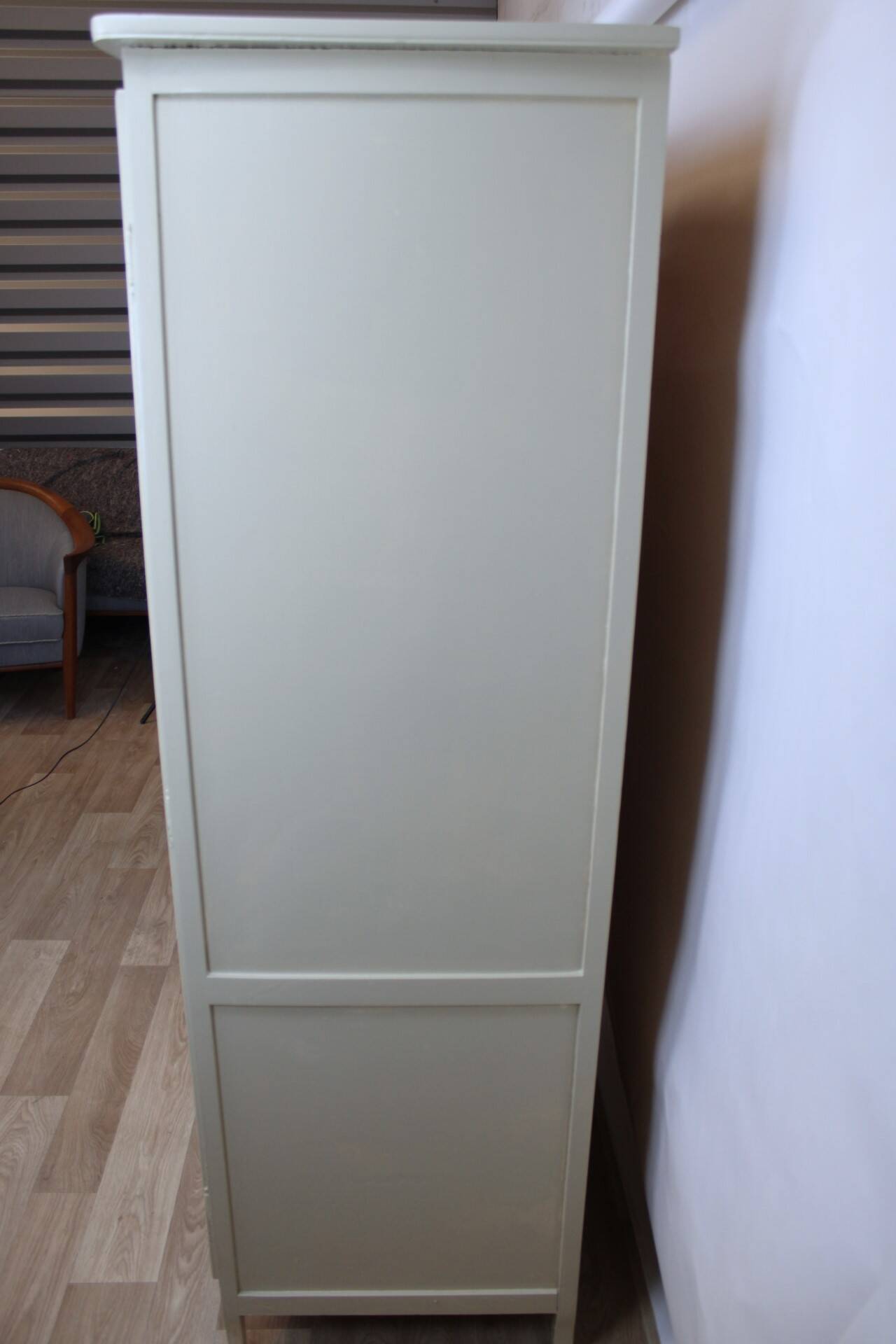 White Parisian wardrobe with hanging rail and shelves – France, 1930s