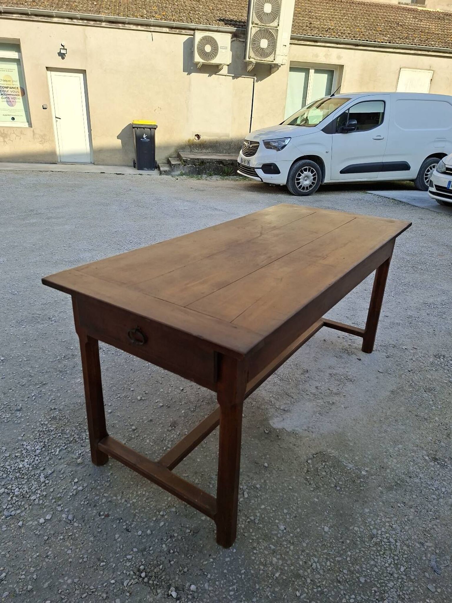 Rustic monastery farmhouse table, antique, 19th century, made of walnut.