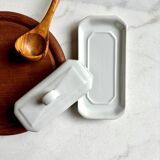 Beurrier Pillivuyt en porcelaine blanche