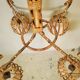 Vintage rattan chandelier 60s 4 branches