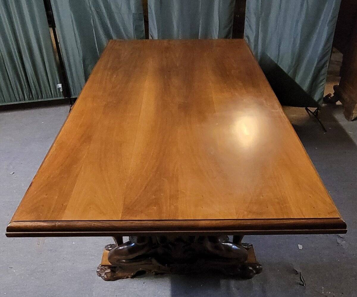 Rare large Renaissance-style walnut table
