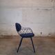Magis Piña blue chair with metal frame and padded seat