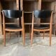 Lot of two vintage black chairs - 1960s wood