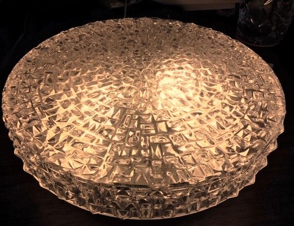 Glass ceiling lights diamond tips, double lighting, 32 cm