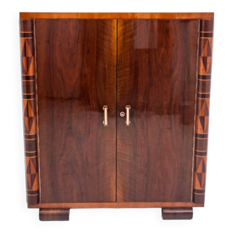 Chest of drawers - linen cabinet in the Art Deco style, Poland, 1930s. After renovation.