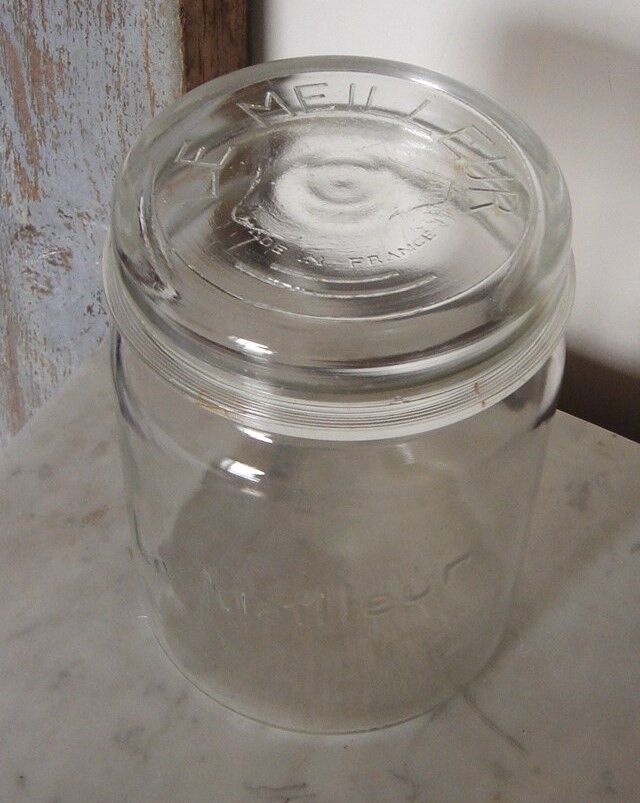 Lot 3 jars the best transparent glass 1 l cover