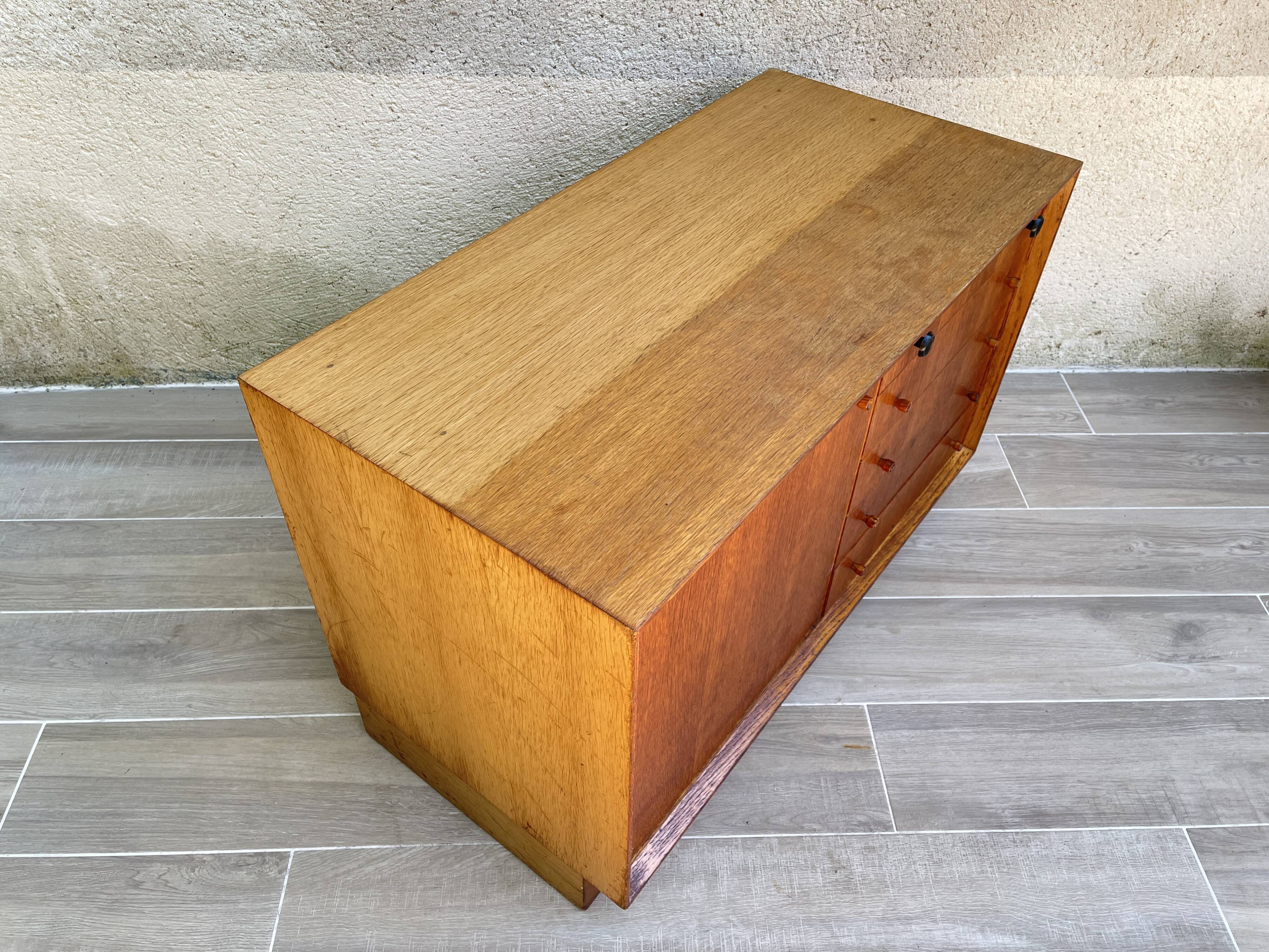 Scandinavian sideboard with 5 vintage drawers