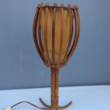 Lampe en rotin par Louis Sognot, années 60
