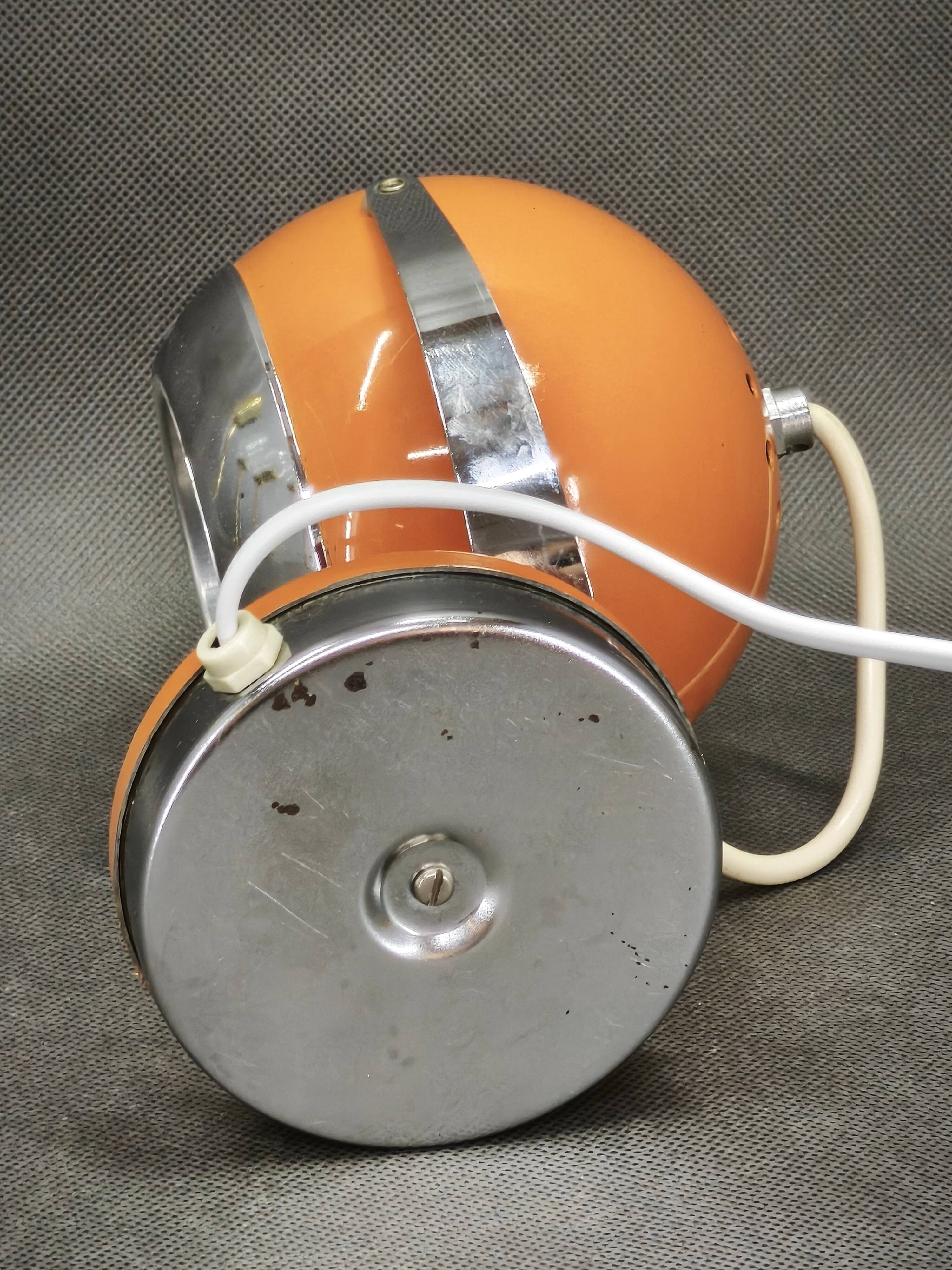 Goffredo Reggiani Orange Eyeball Space Age Table Lamp, Italy, 1970s