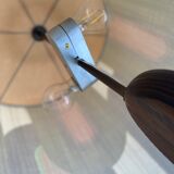 Brutalist Carved Wood Floor Lamp