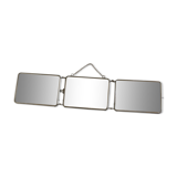 Miroir de barbier triptyque à l'italienne horizontal 1960 L69cm