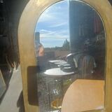 Vintage brass arched mirror