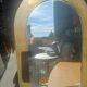 Vintage brass arched mirror
