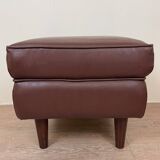 Vintage leather stool or ottoman