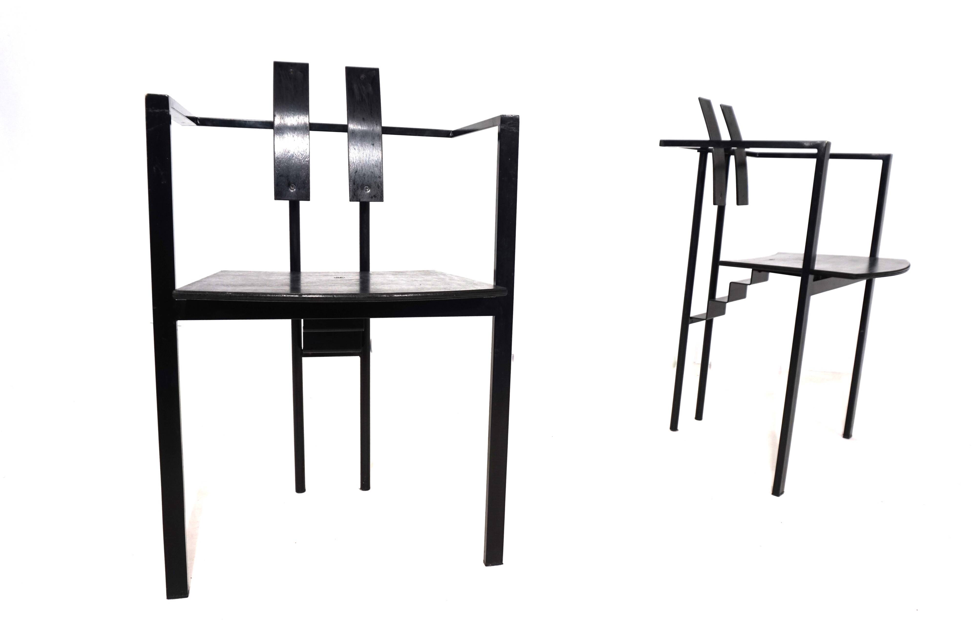 KFF Trix Memphis set of two dining chairs by Karl Friedrich Förster, 1988