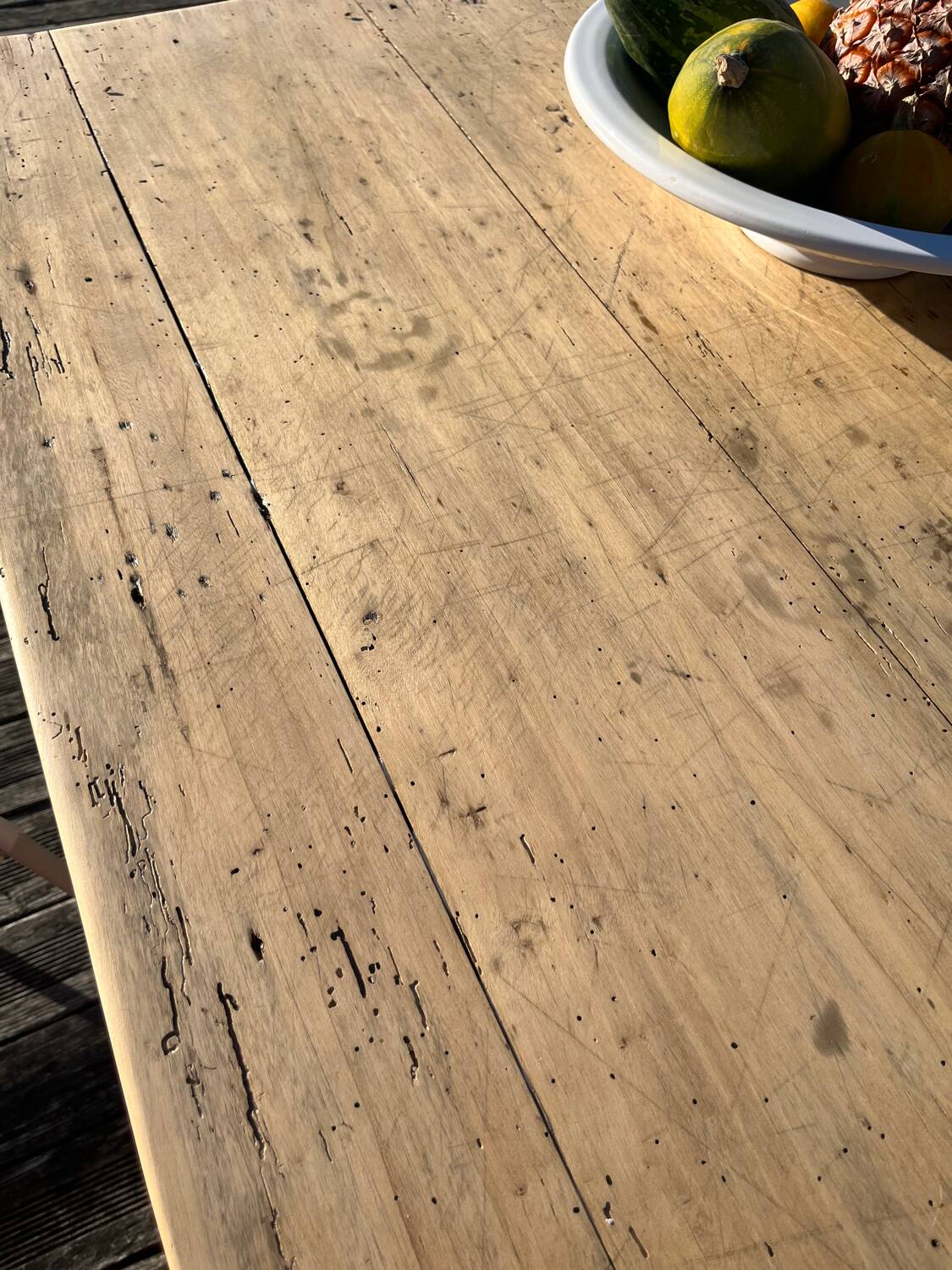 Large old farm table