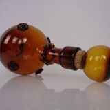 Italian amber glass decanter with stopper, 1960s